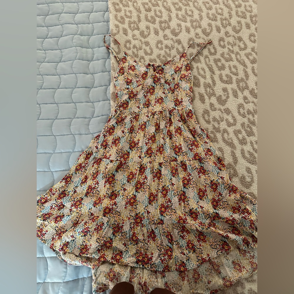 Floral mini dress open back